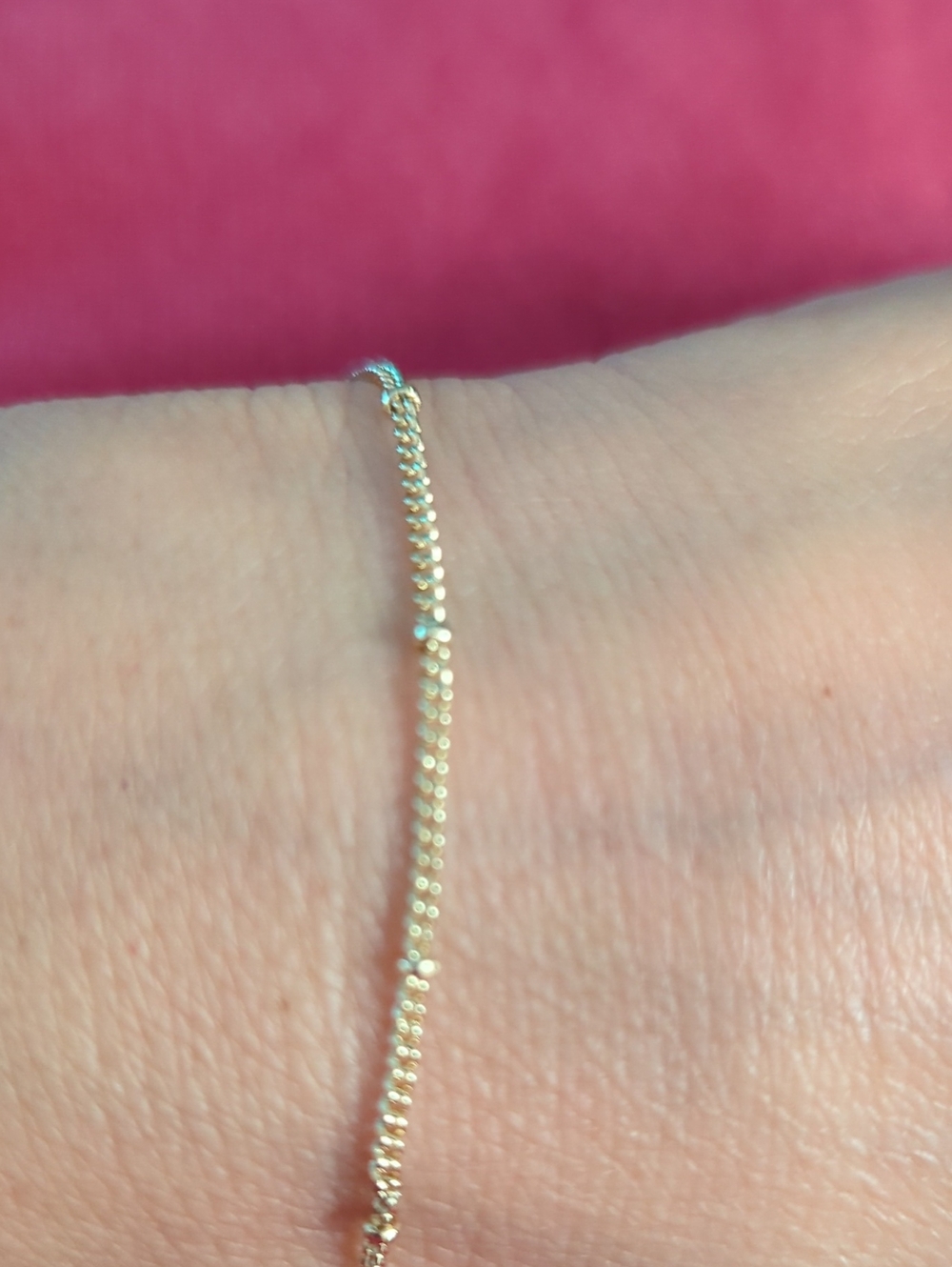 Delicate Gold Bead Chain Bracelet - Women's Jewelry Size 7 1/2
